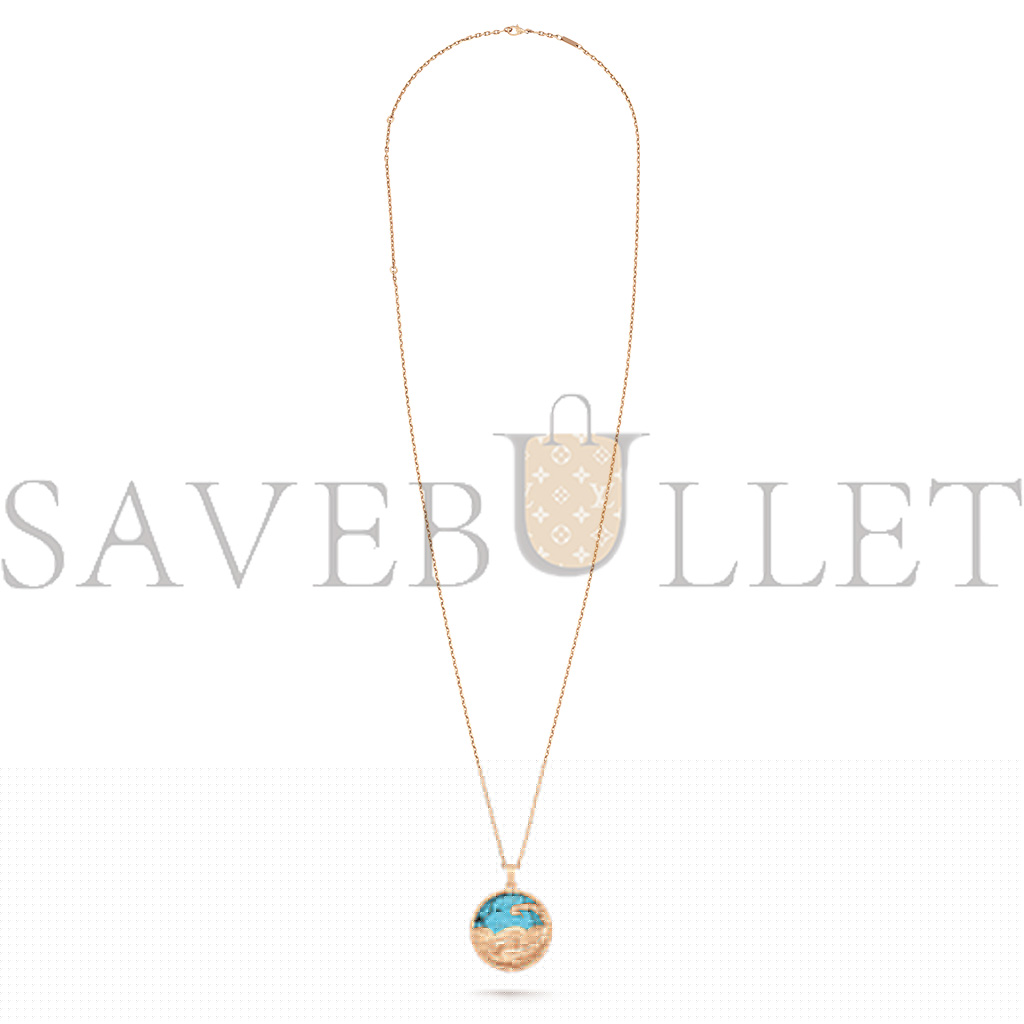 V*N CL*F arpels zodiaque long necklace scorpii (scorpio) - rose gold, turquoise  vcarp9rh00